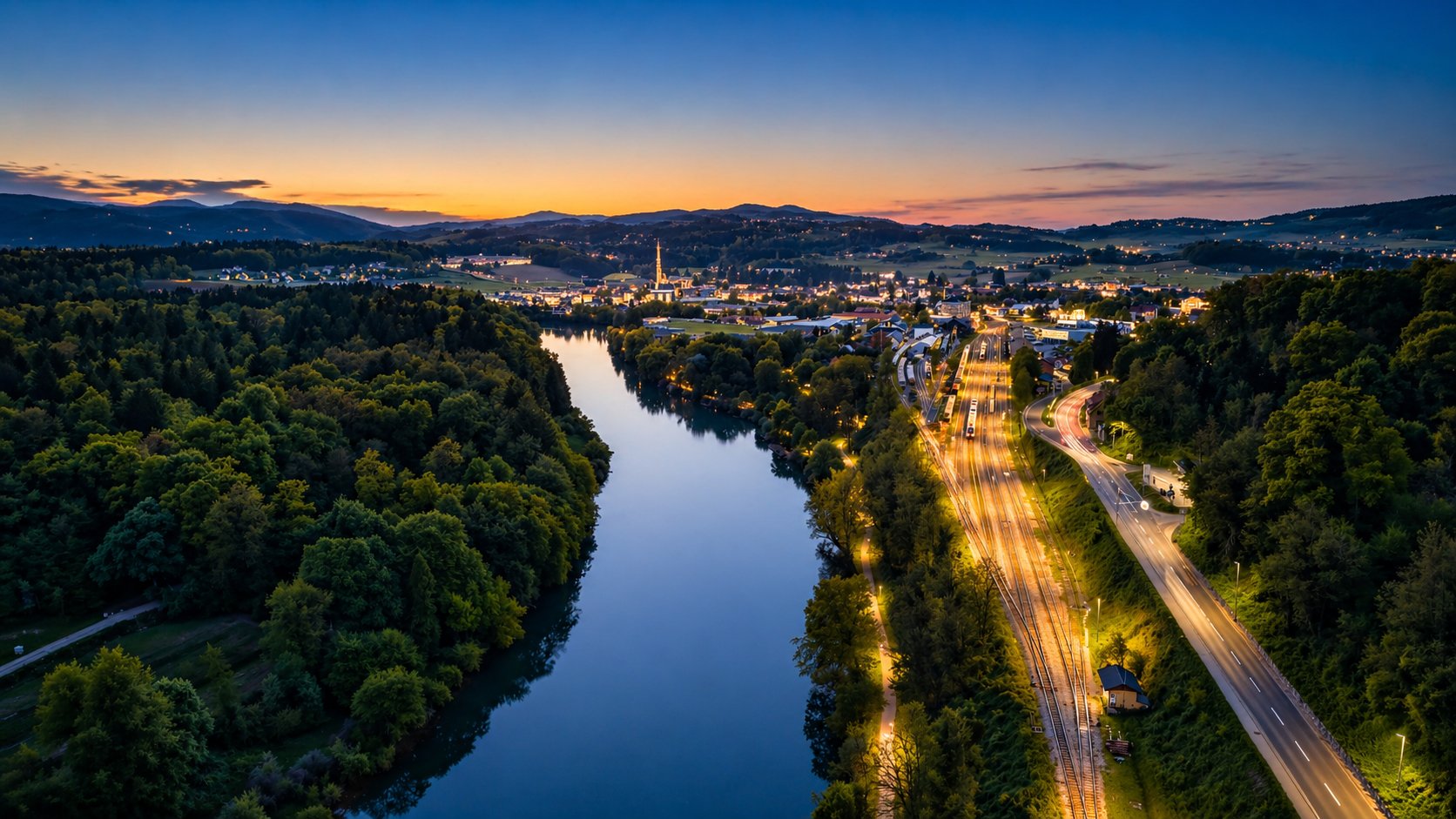 Aerialni pogled na Brežice